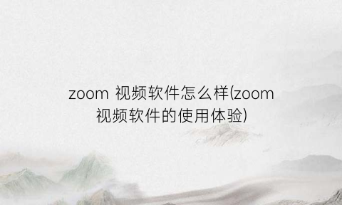 zoom视频软件怎么样(zoom视频软件的使用体验)